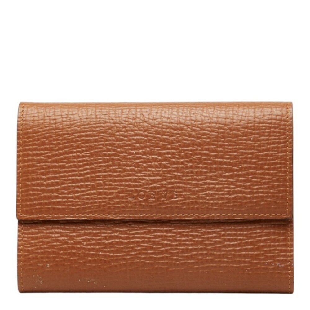 Loewe Tri-fold Wallet, Brown Leather, Women's